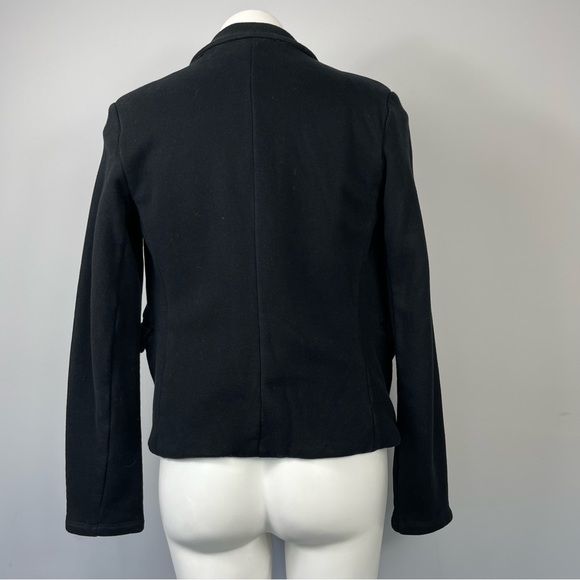 James Perse Los Angeles Cropped Fleece Sweatshirt Coat Jacket Blazer Black 2 M - Picture 8 of 16